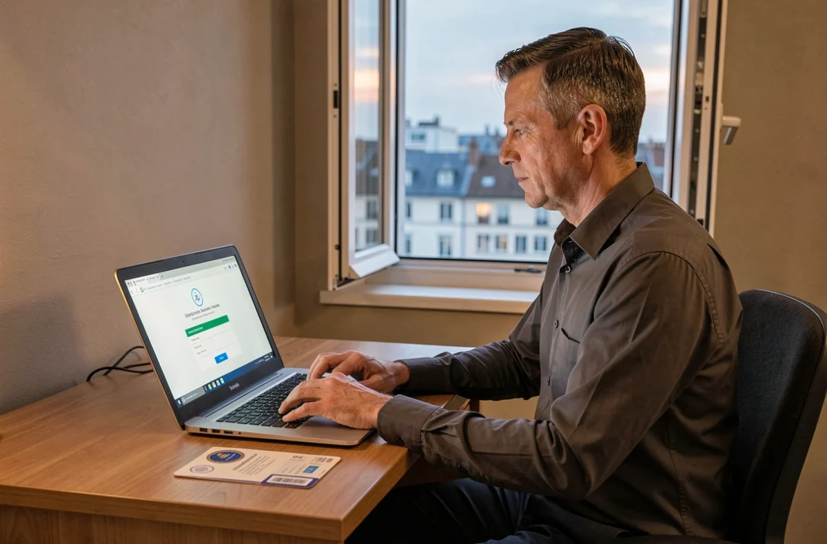 Employé en déplacement à l'étranger se connectant au réseau intranet GPNet d'Air France depuis sa chambre d'hôtel