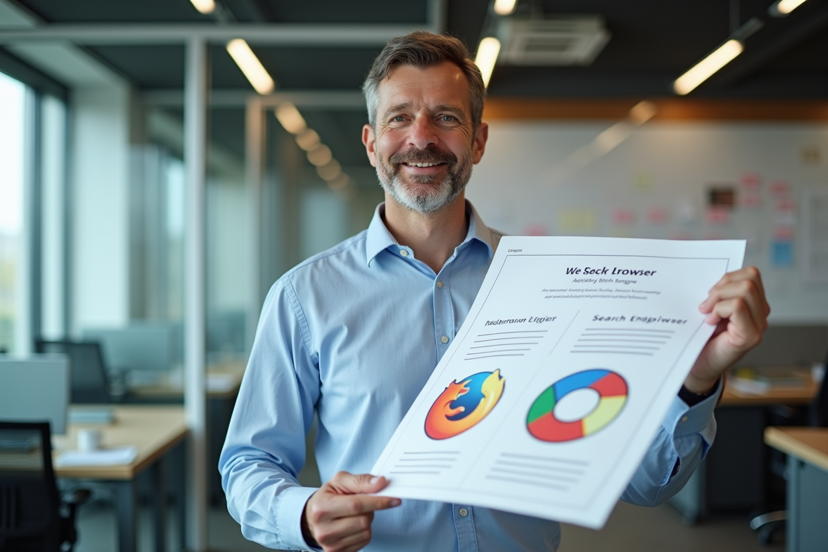 Homme d affaires montrant un diagramme dans un bureau moderne