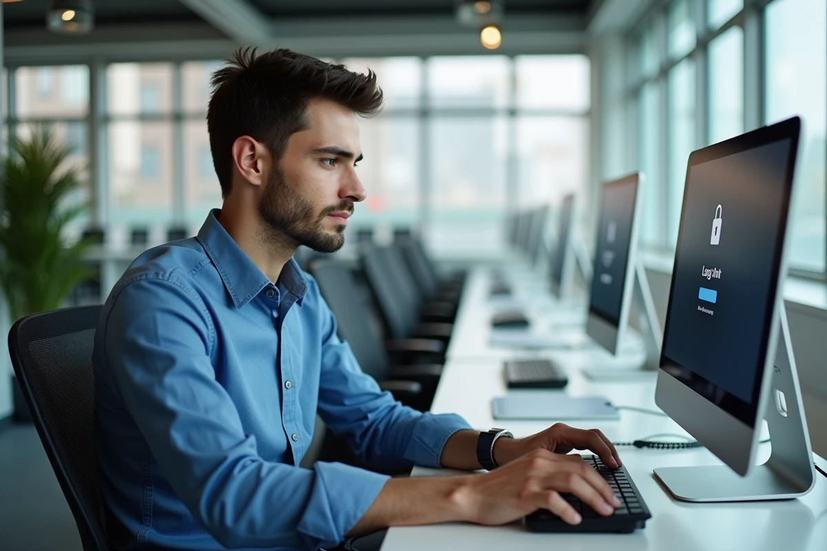 Jeune homme se déconnectant d