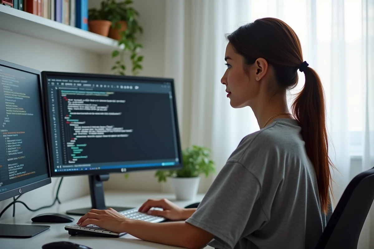 Femme supprimant le cache FiveM via le terminal Windows pour corriger les lags